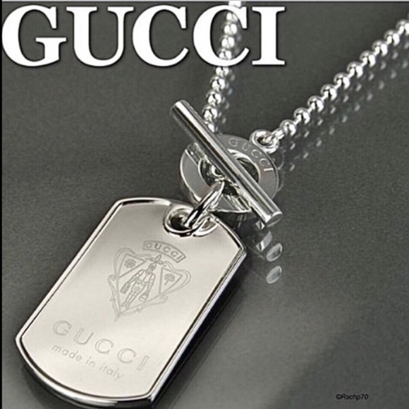 Gucci Jewelry - New Authentic Gucci Crest Dog Tag Necklace 20"